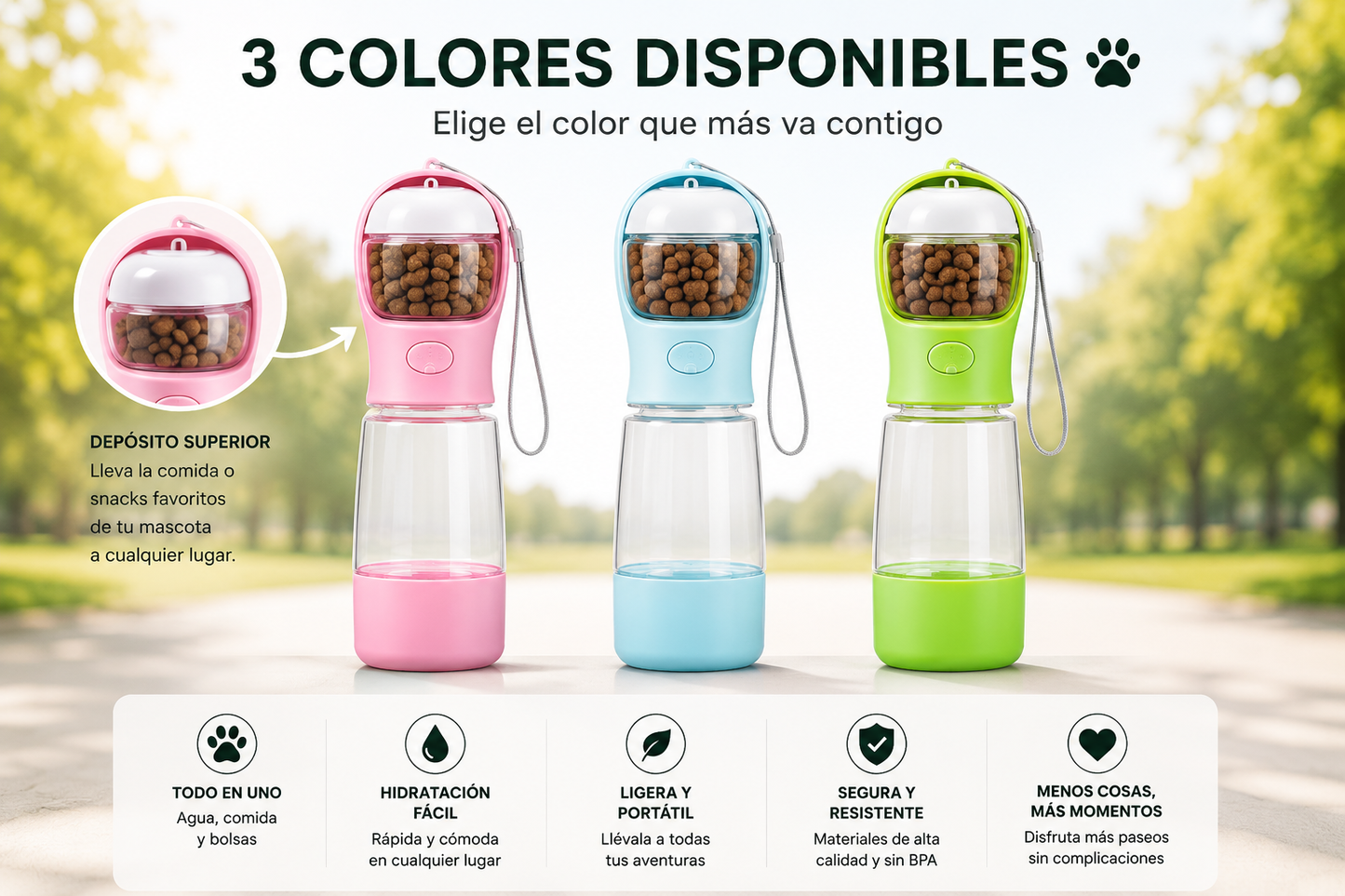 AquaPaw – Botella portátil de agua para mascotas