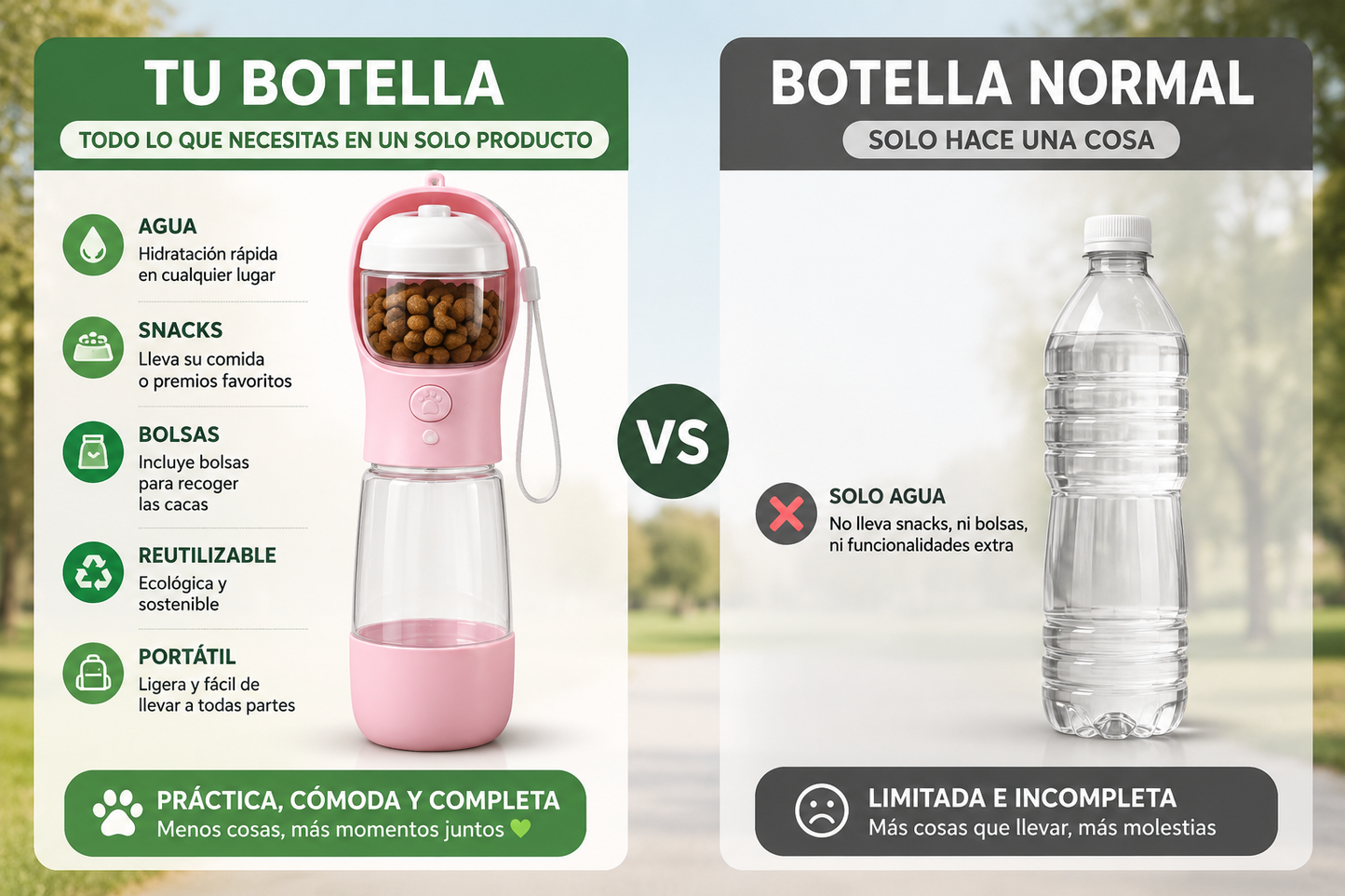 AquaPaw – Botella portátil de agua para mascotas