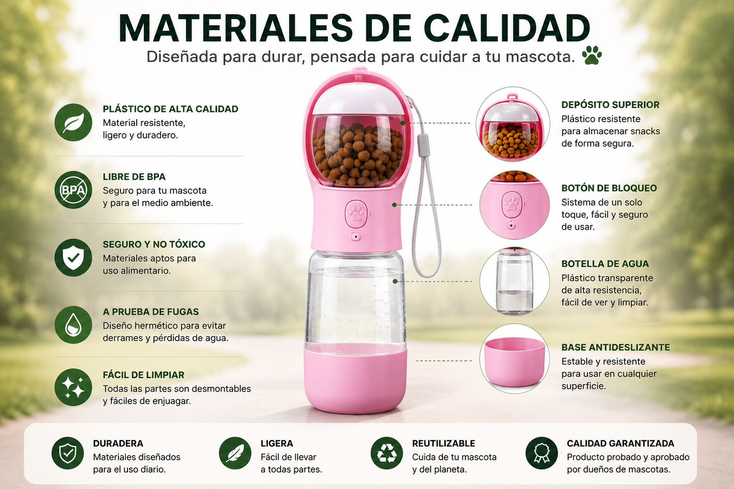 AquaPaw – Botella portátil de agua para mascotas